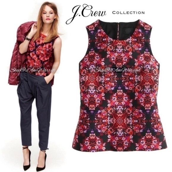 J.Crew Collection silk/cotton abstract print sleeveless top *shop@iamwarior - Picture 1 of 10